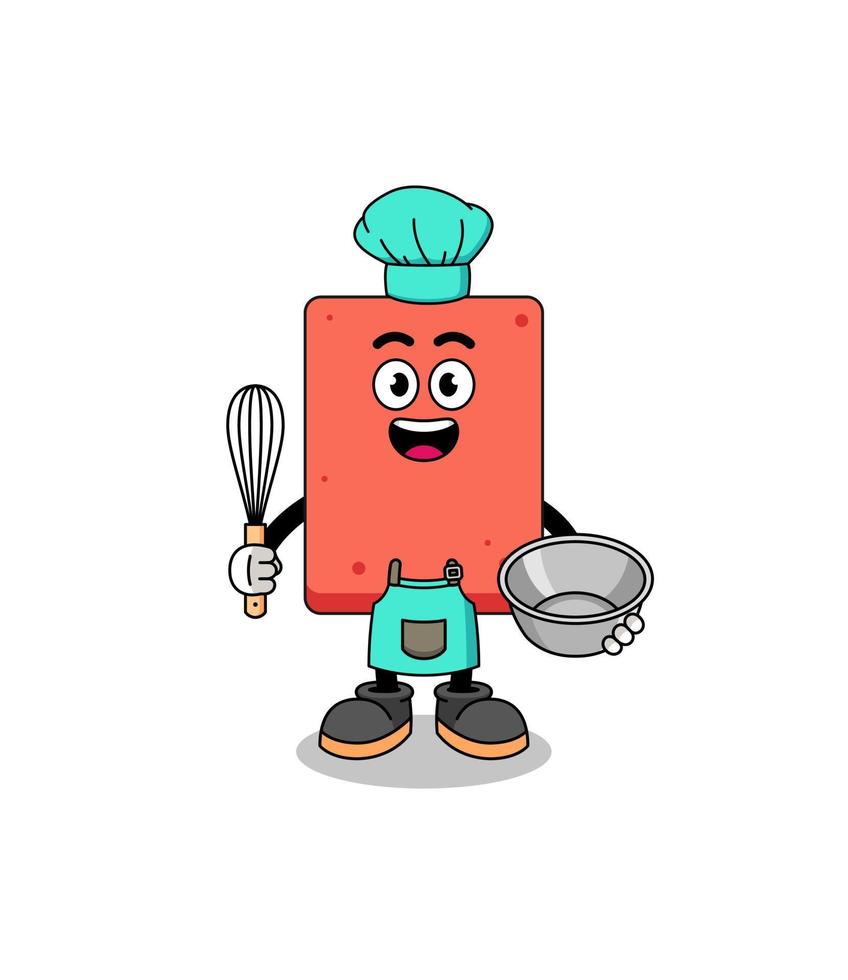 Illustration of brick as a bakery chef vector