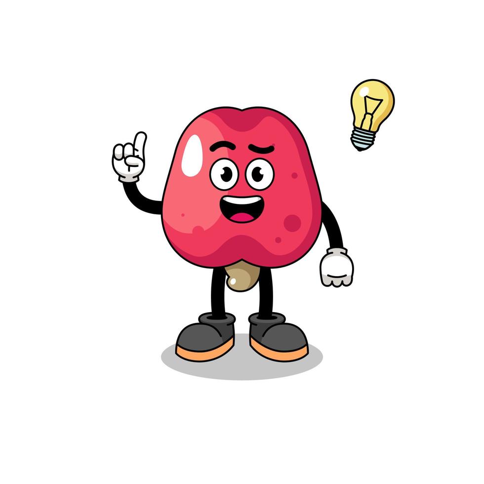 cashew cartoon with get an idea pose vector