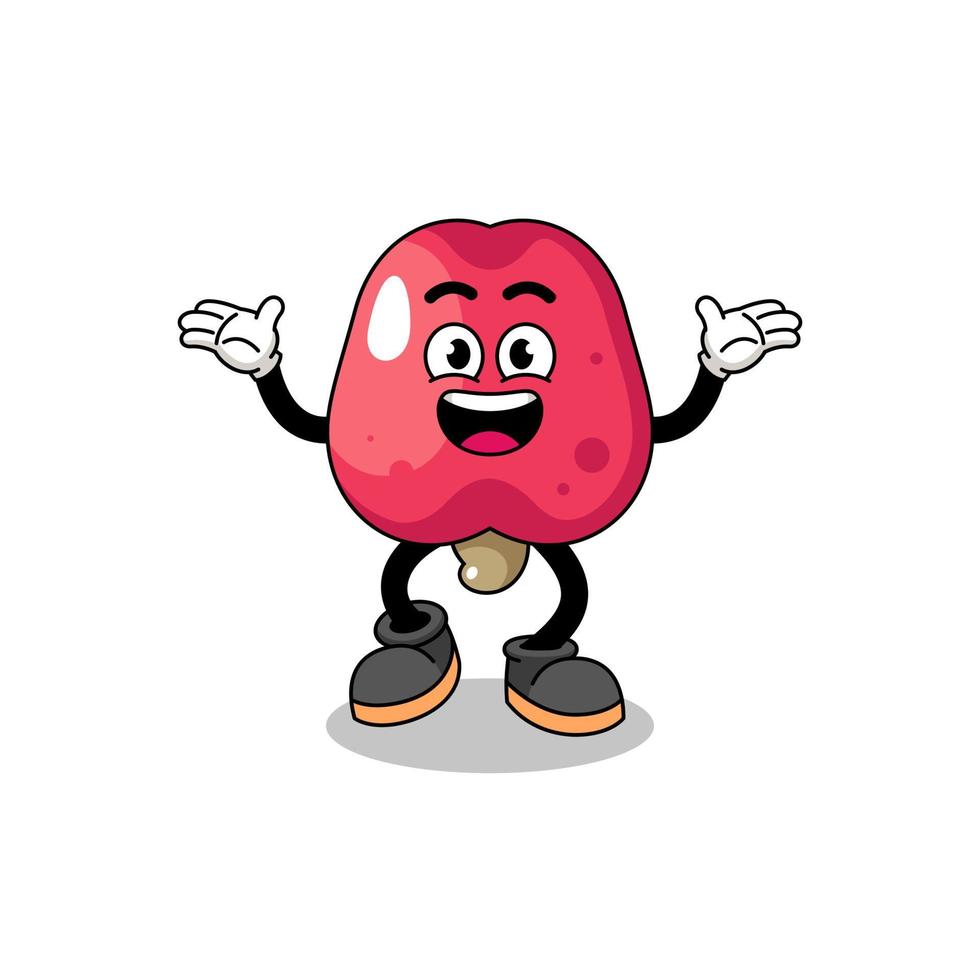 cashew cartoon searching with happy gesture vector