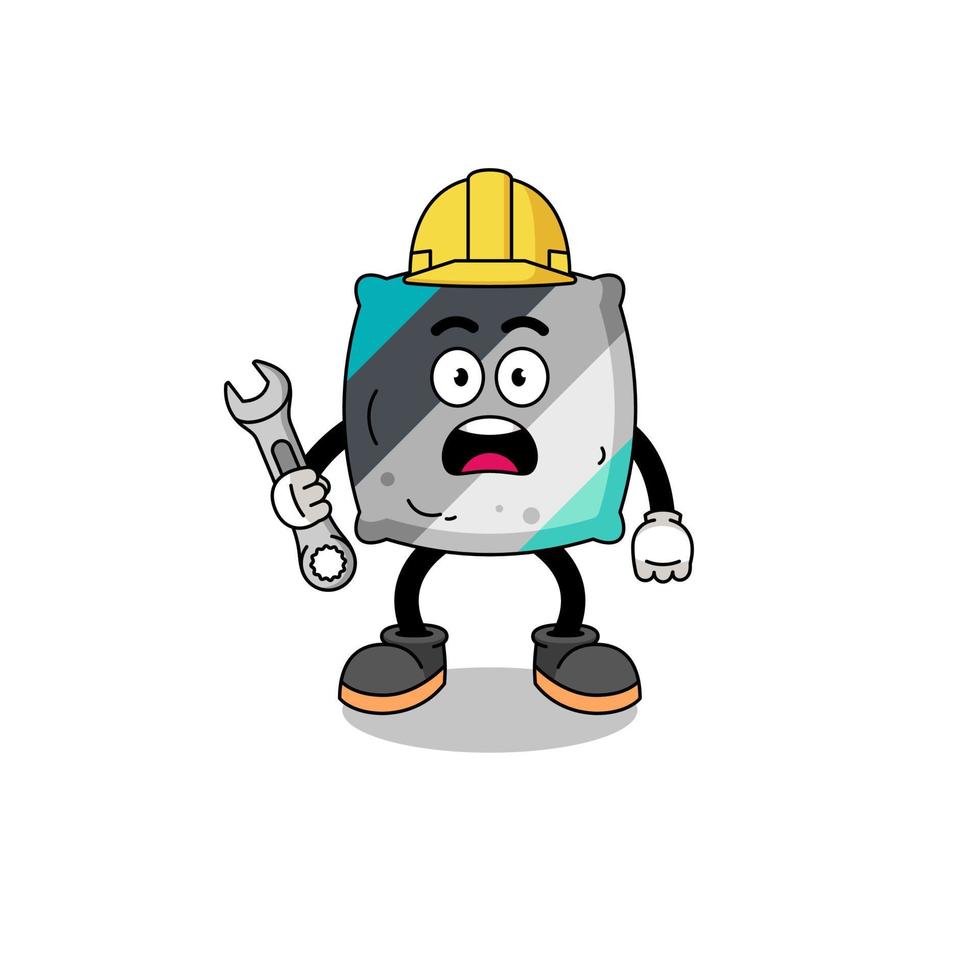 Character Illustration of throw pillow with 404 error vector