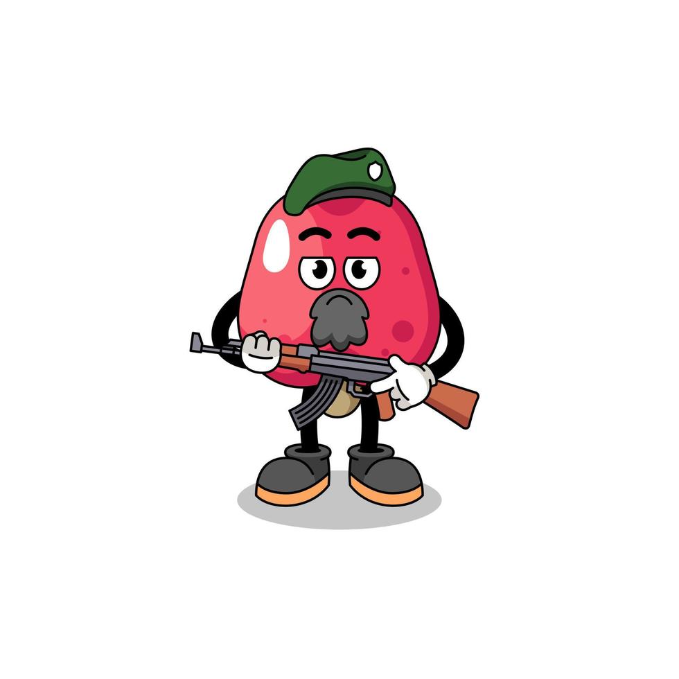 Character cartoon of cashew as a special force vector
