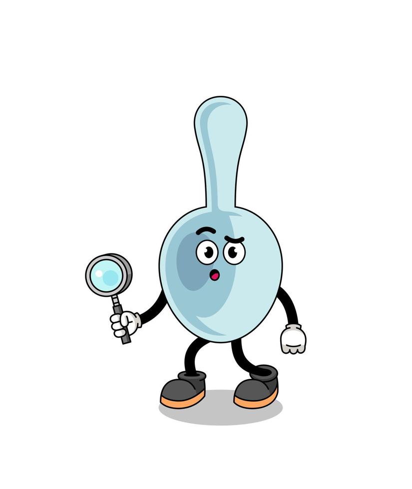 Mascot of spoon searching vector