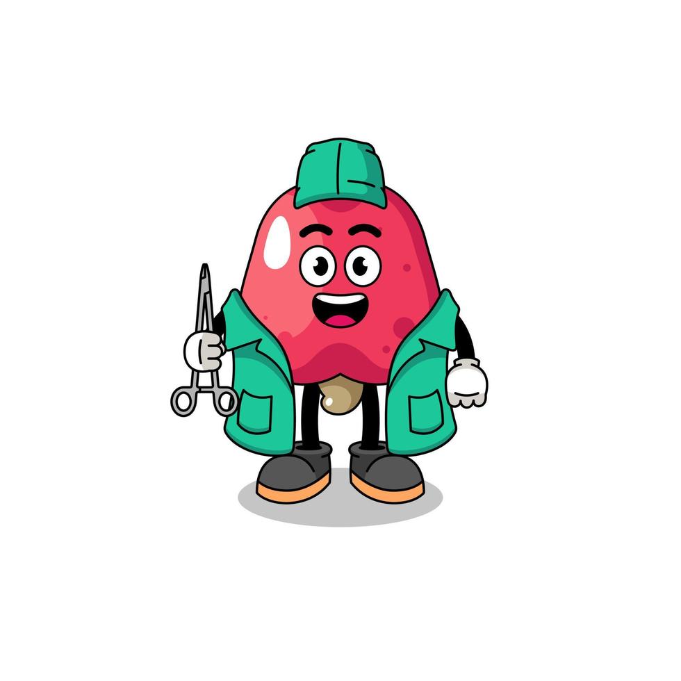 Illustration of cashew mascot as a surgeon vector
