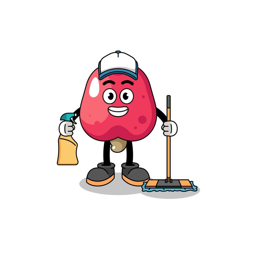 Character mascot of cashew as a cleaning services vector