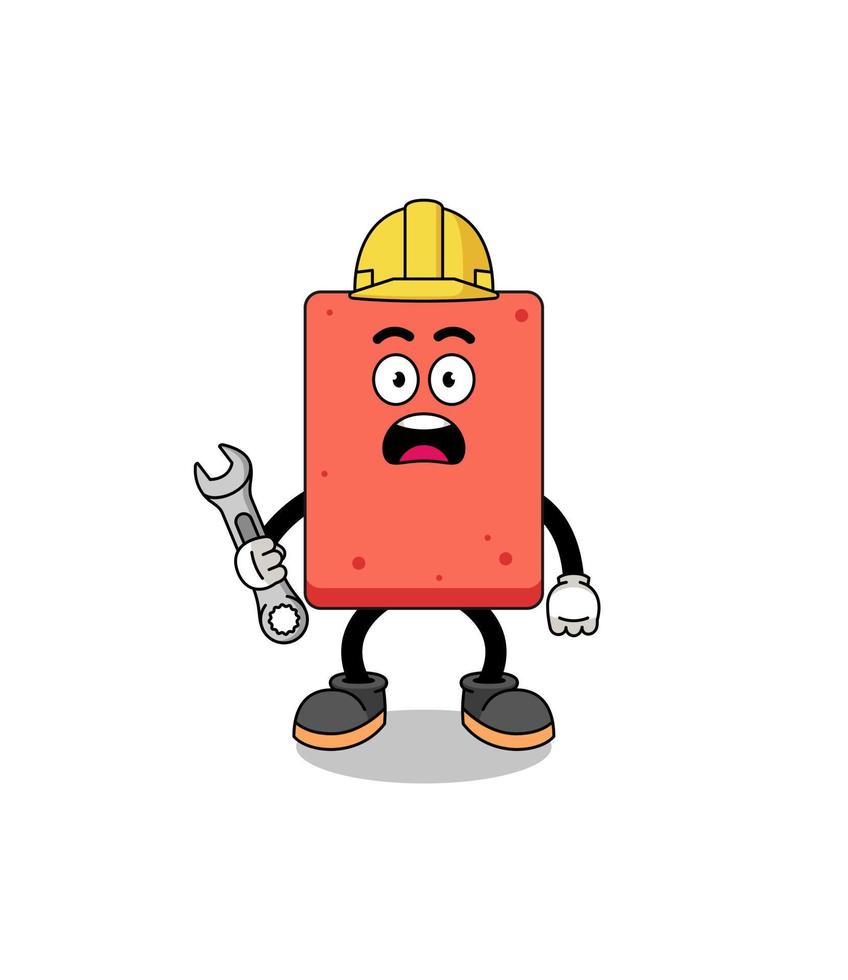 Character Illustration of brick with 404 error vector