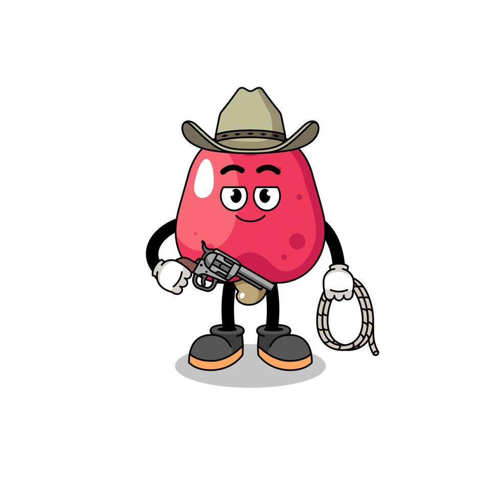 Character mascot of cashew as a cowboy vector