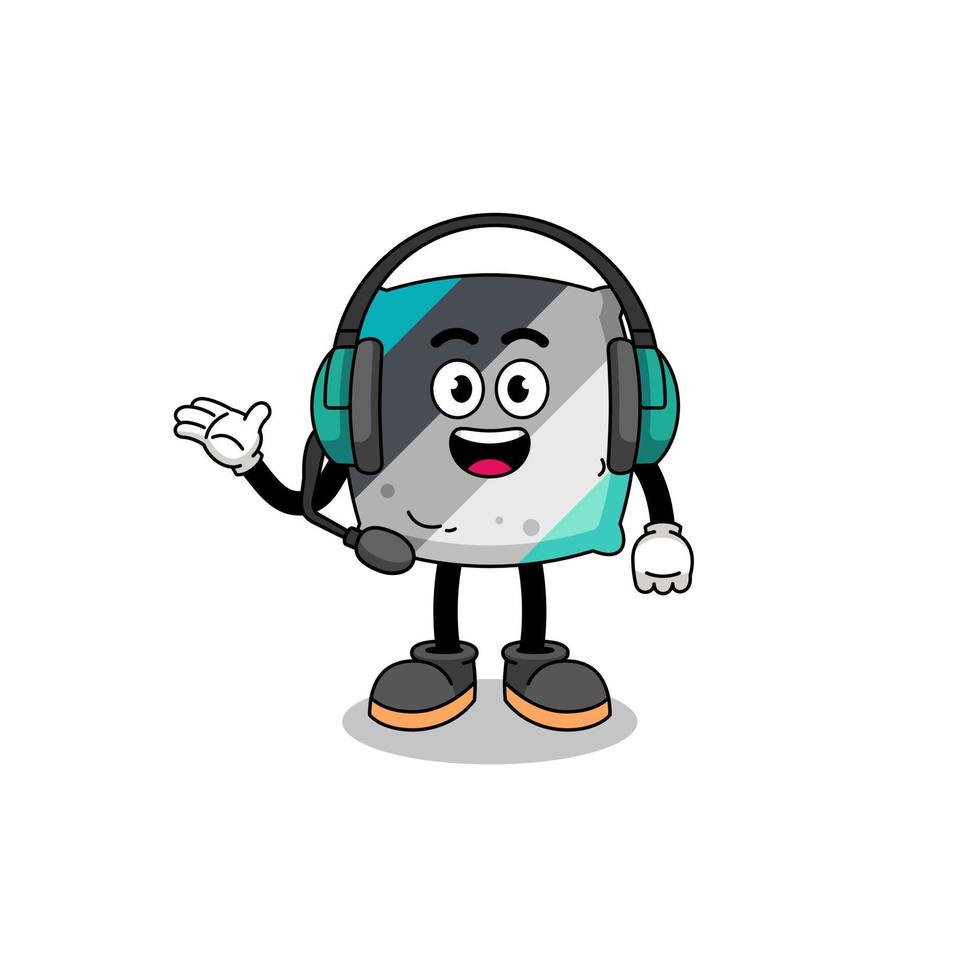 Mascot Illustration of throw pillow as a customer services vector