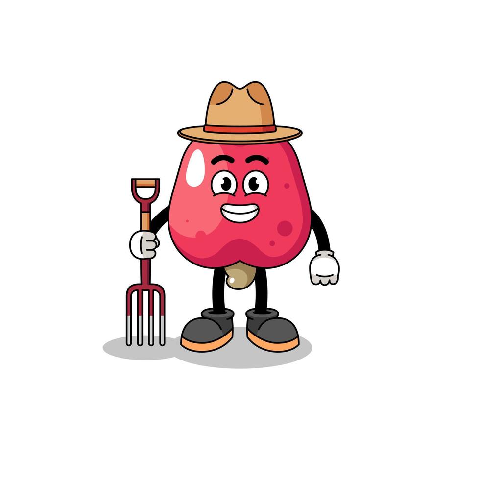 Cartoon mascot of cashew farmer vector