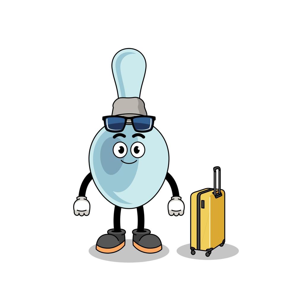 spoon mascot doing vacation vector