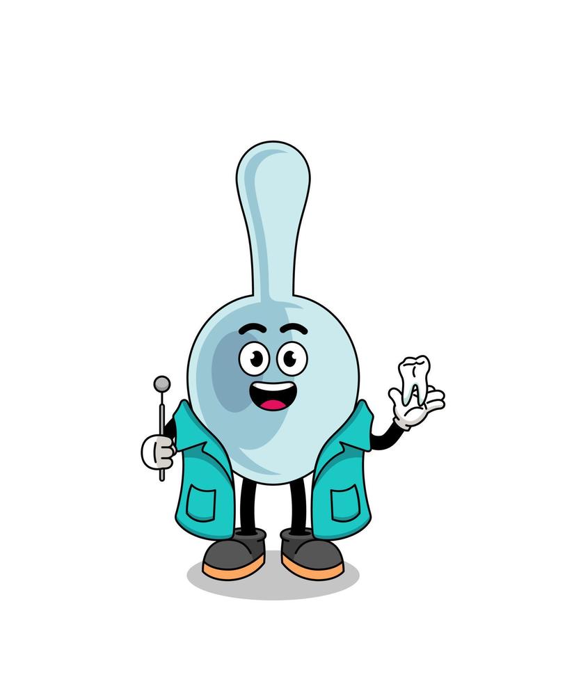 Illustration of spoon mascot as a dentist vector