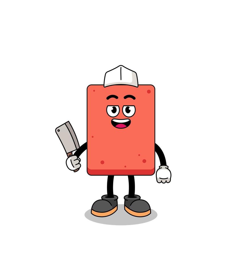 Mascot of brick as a butcher vector