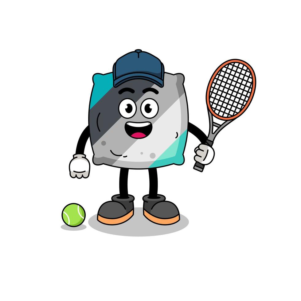 tirar la ilustración de la almohada como jugador de tenis vector