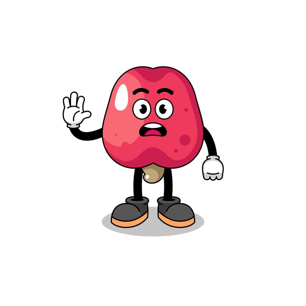 cashew cartoon illustration doing stop hand vector