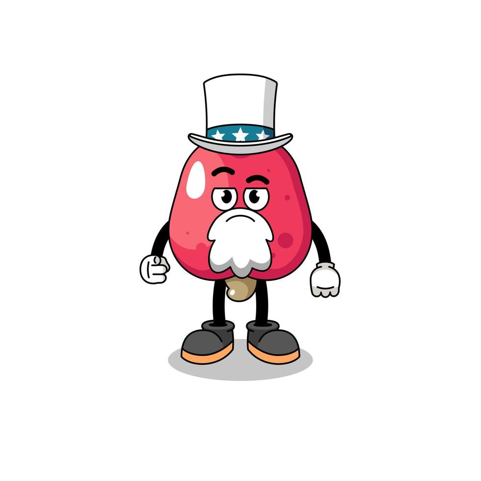 Illustration of cashew cartoon with i want you gesture vector