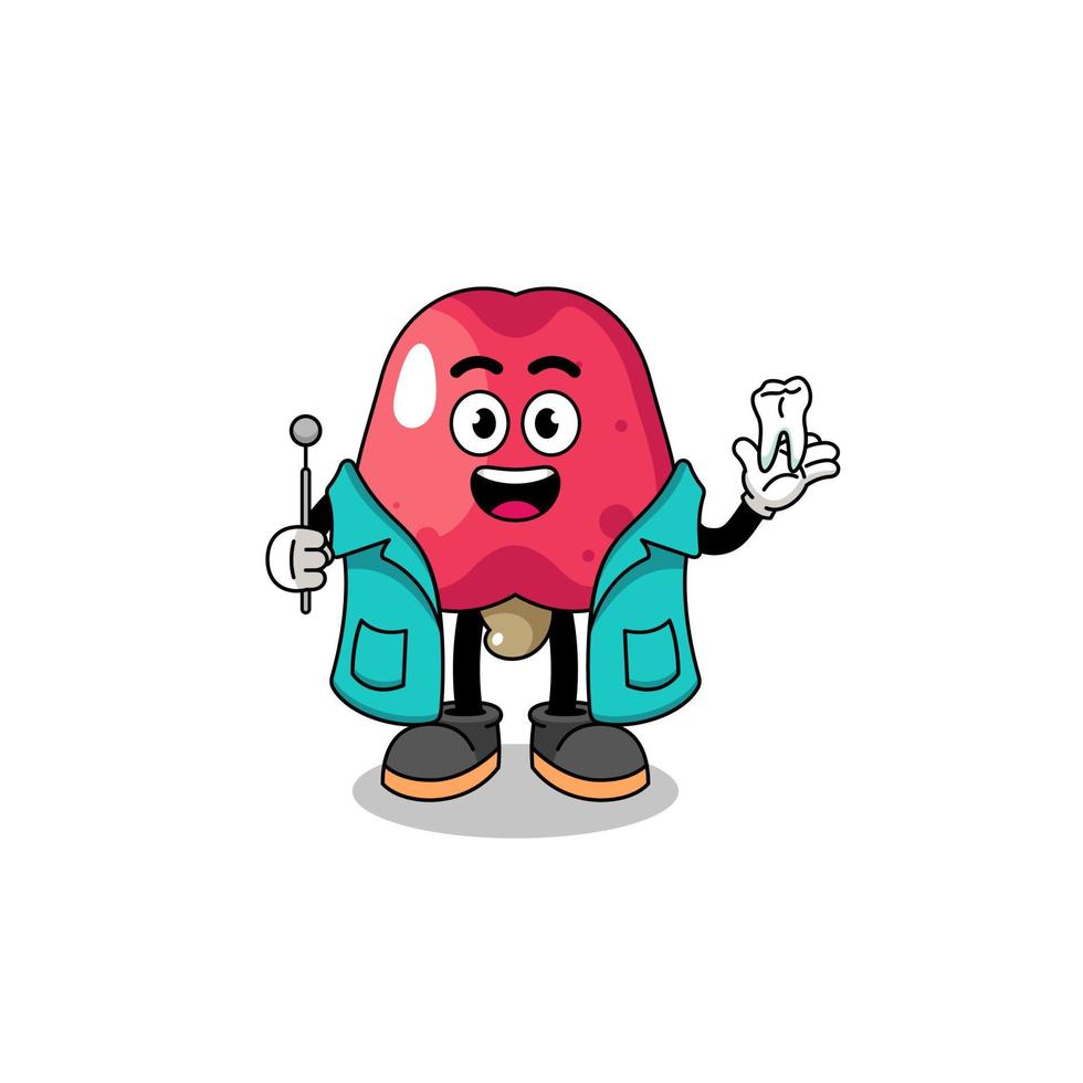 Illustration of cashew mascot as a dentist vector