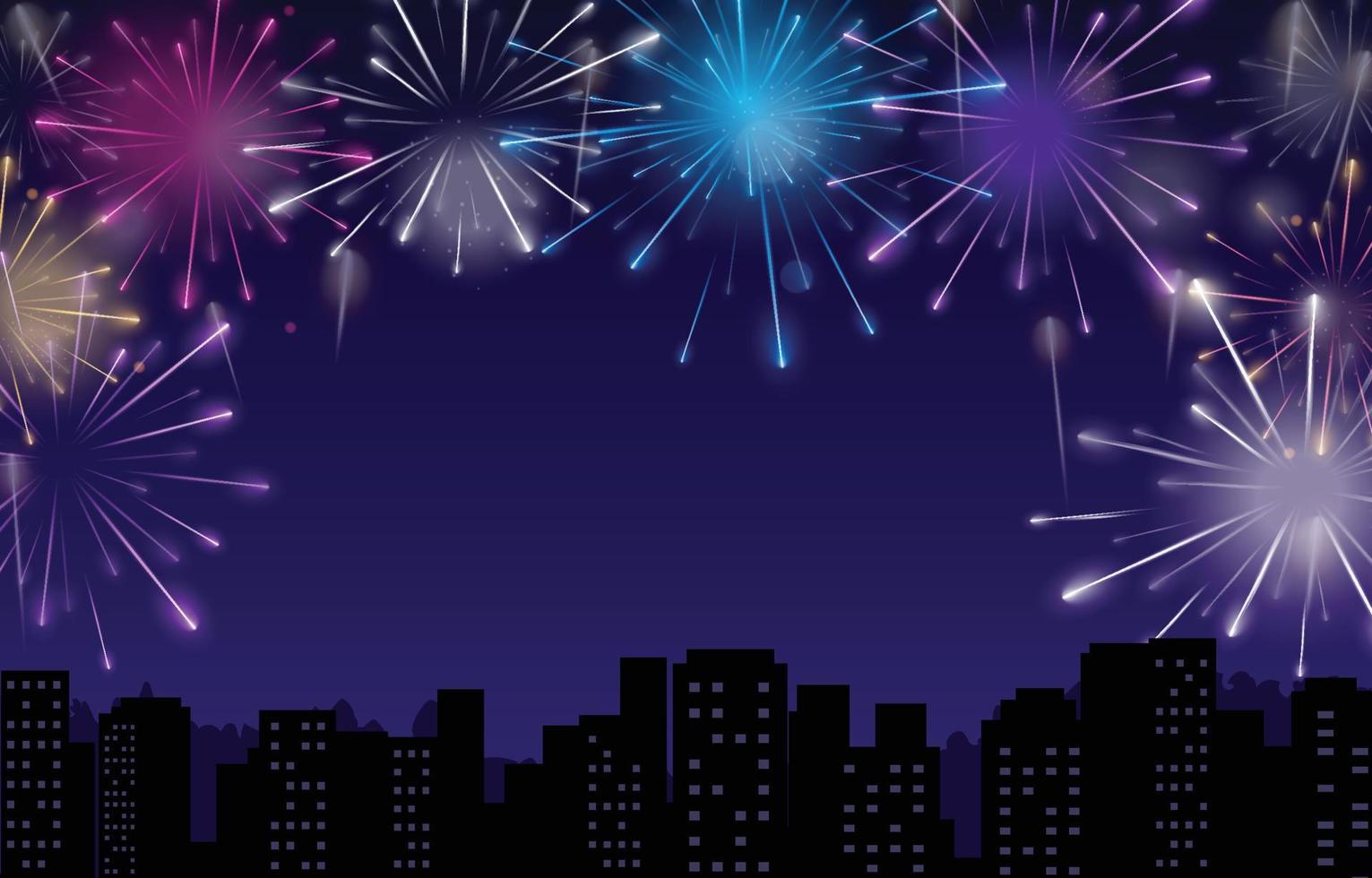 Colorful Fireworks Background vector