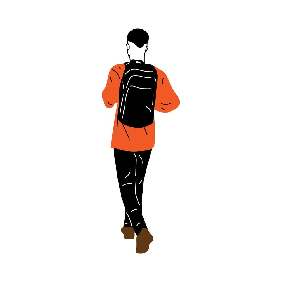 illustration of a schoolboy studying, a schoolboy character with a simple design vector