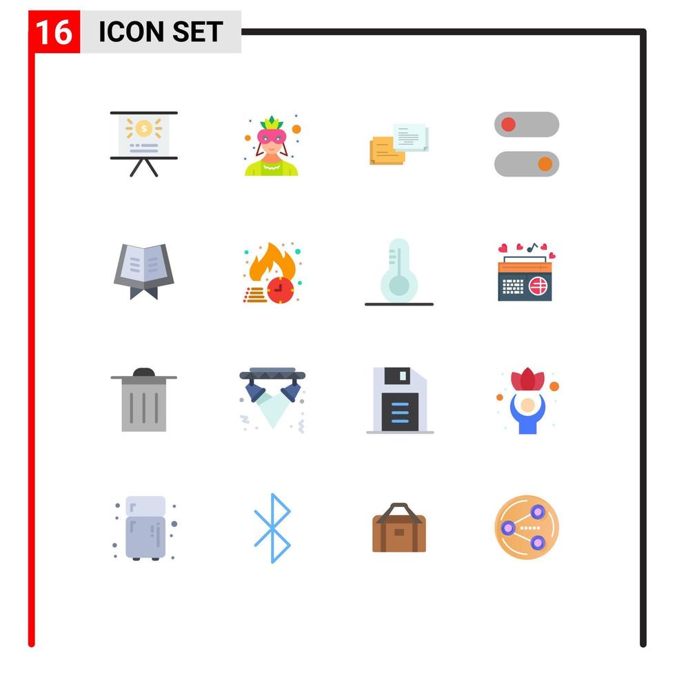 Set of 16 Vector Flat Colors on Grid for free delivery holy bubble book switch Editable Pack of Creative Vector Design Elements