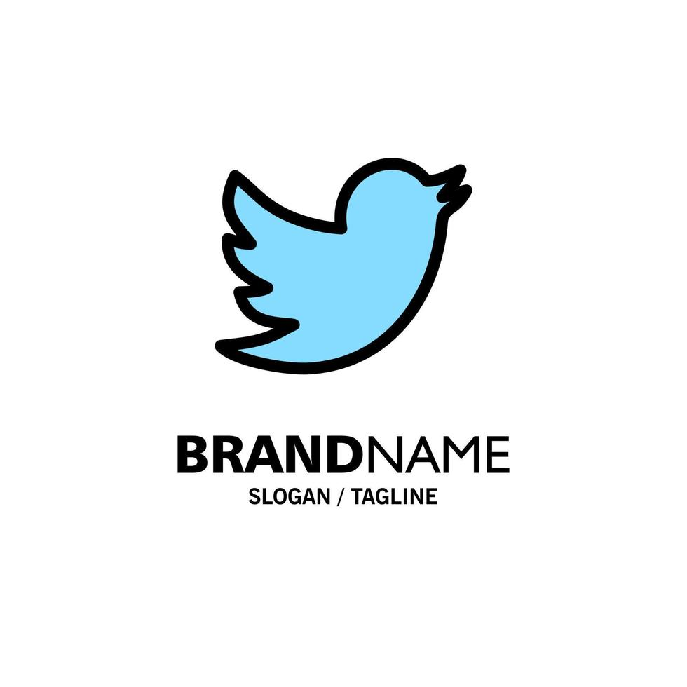 Network Social Twitter Business Logo Template Flat Color vector