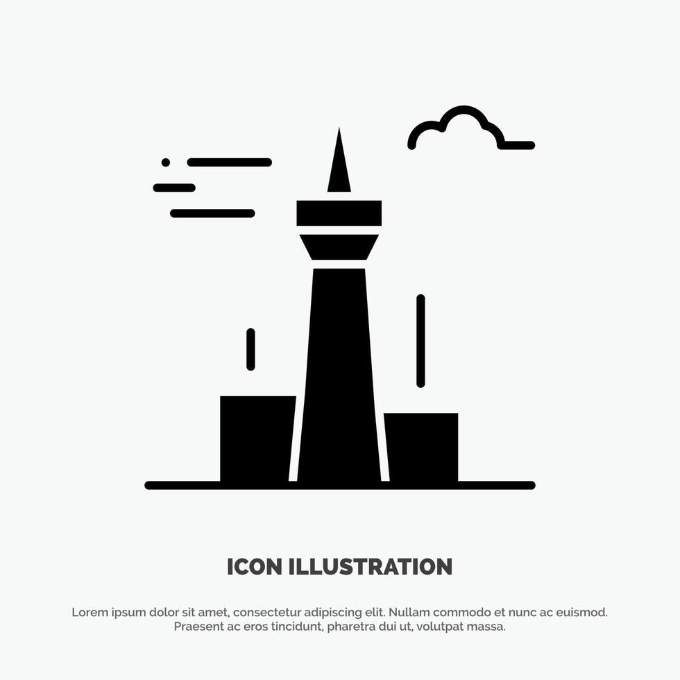 Architecture and City Buildings Canada Tower Landmark solid Glyph Icon vector