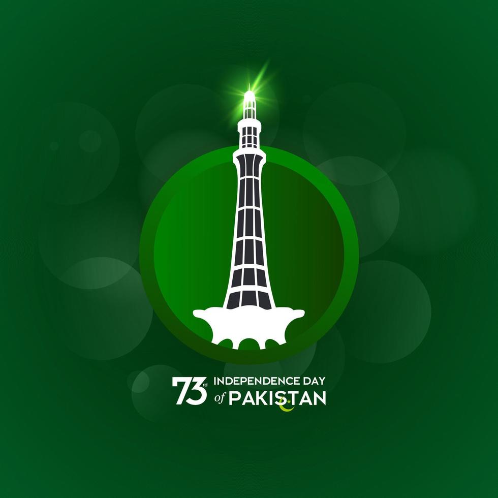 Pakistan Independence Day Typography Design Creative Typography of 73rd Happy Independence Day of Pakistan Vector Template Design Illustration