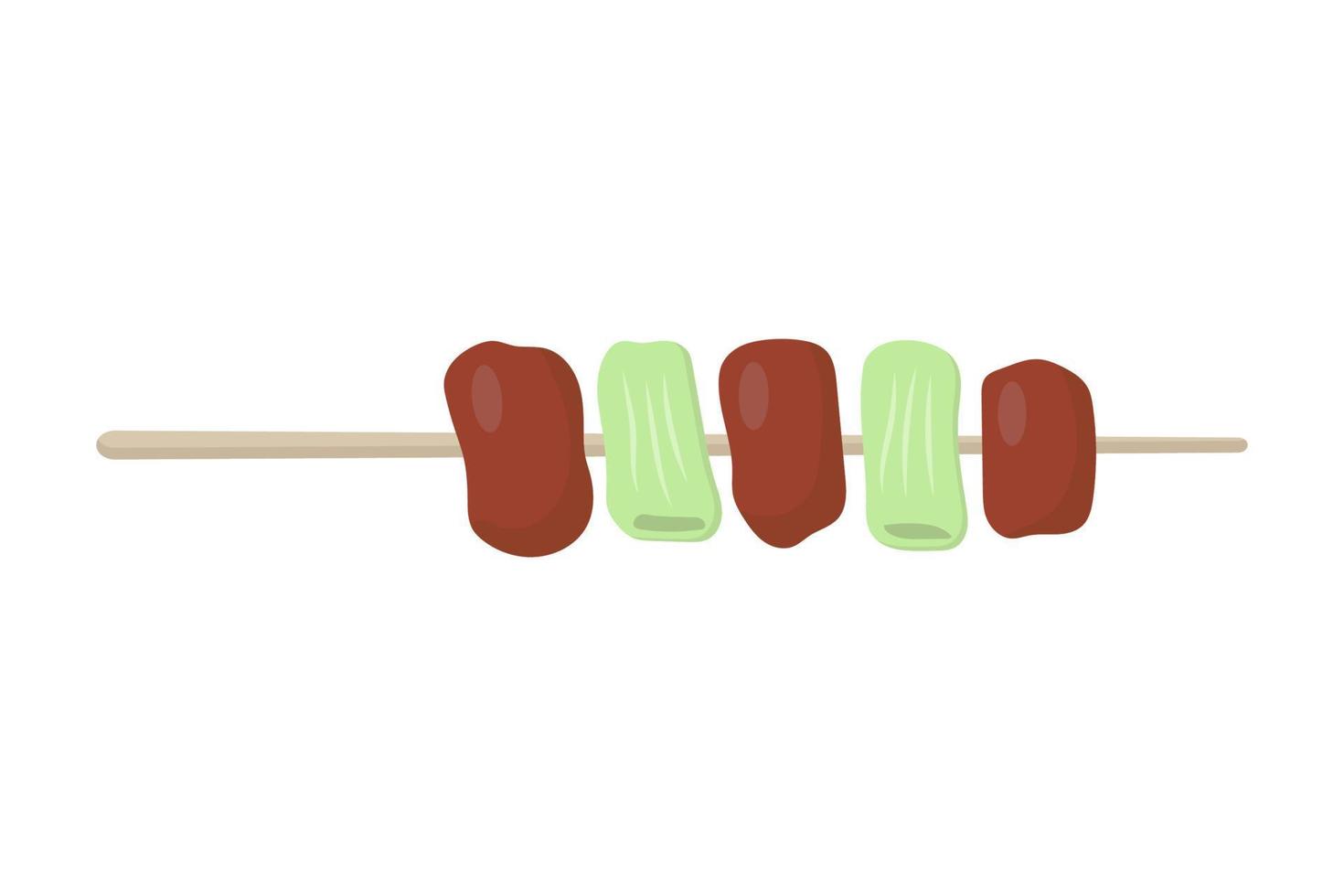 Asian chicken kebab yakitori. vector illustration