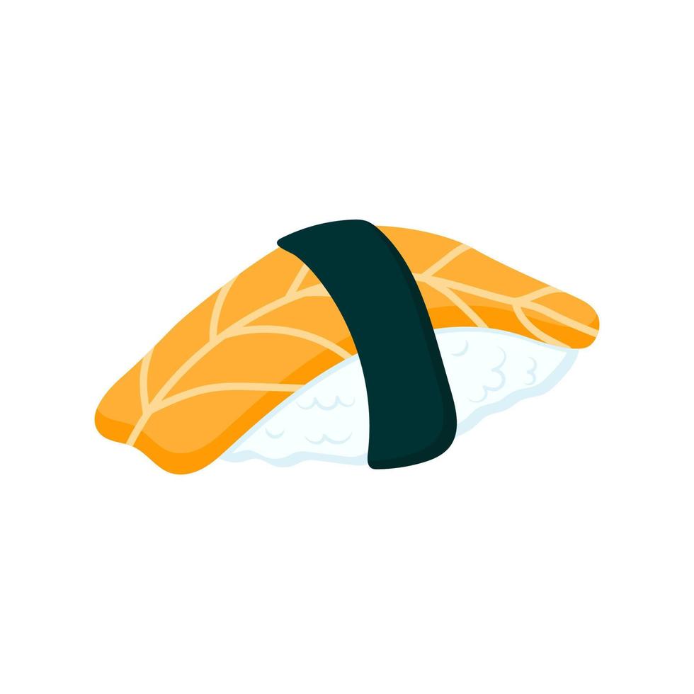 comida asiática de sushi con salmón. ilustración vectorial vector