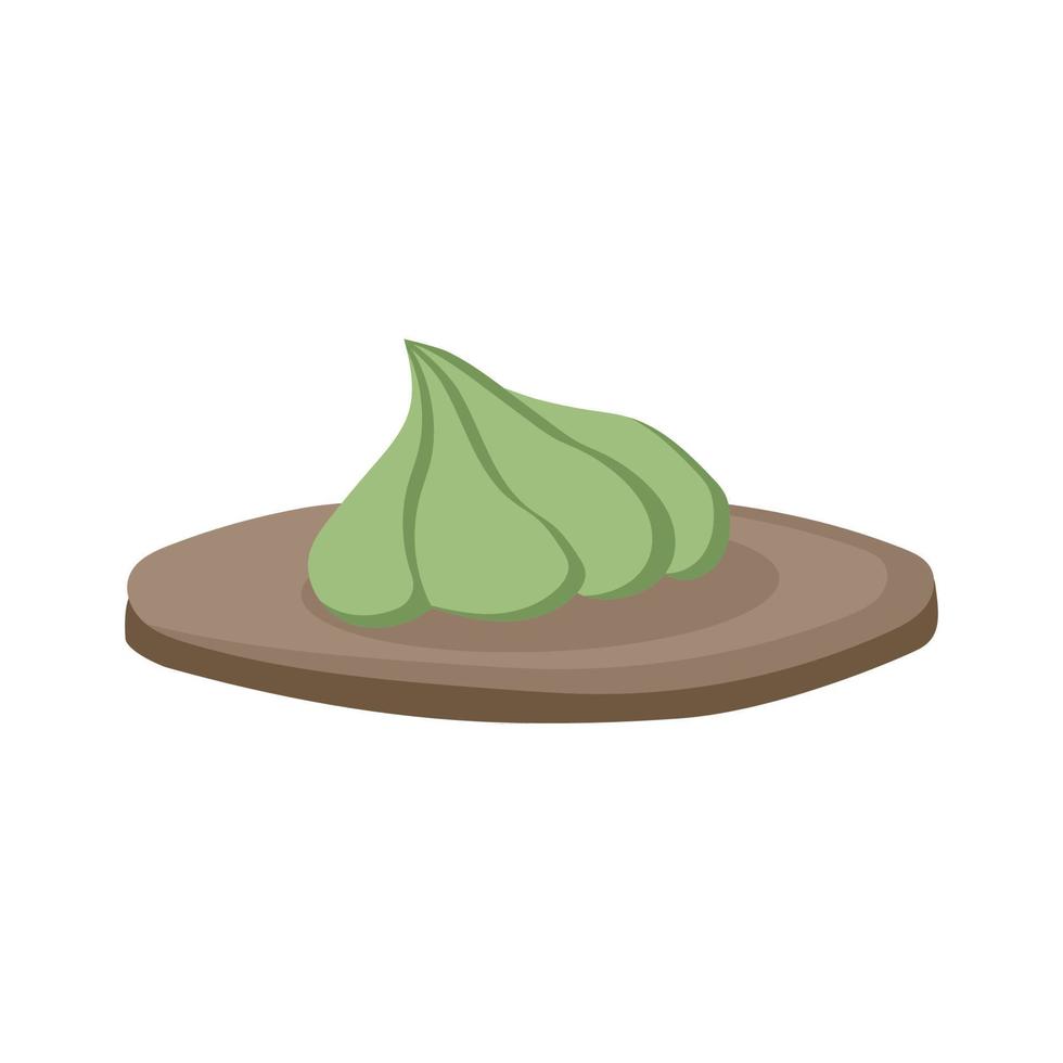 wasabi en un plato redondo. ilustración vectorial vector