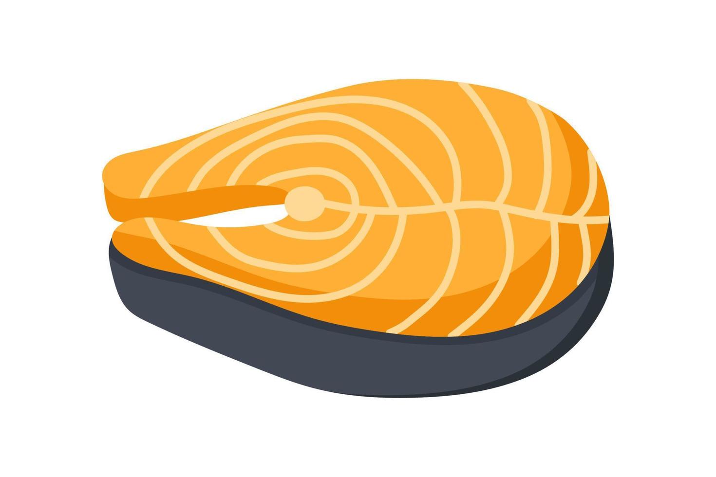 Salmon fish steak on a white background. vector illustration