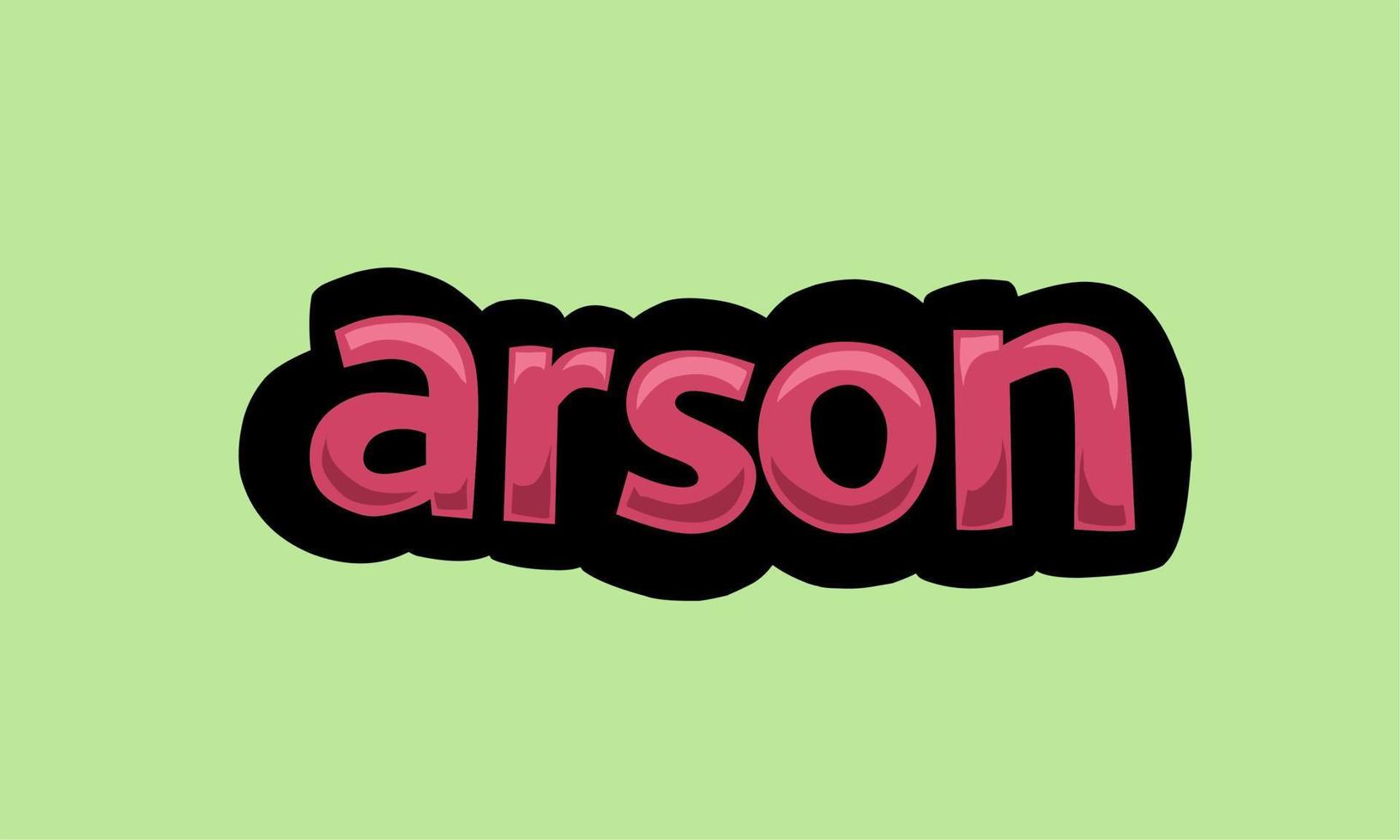 ARSON writing vector design on a green background