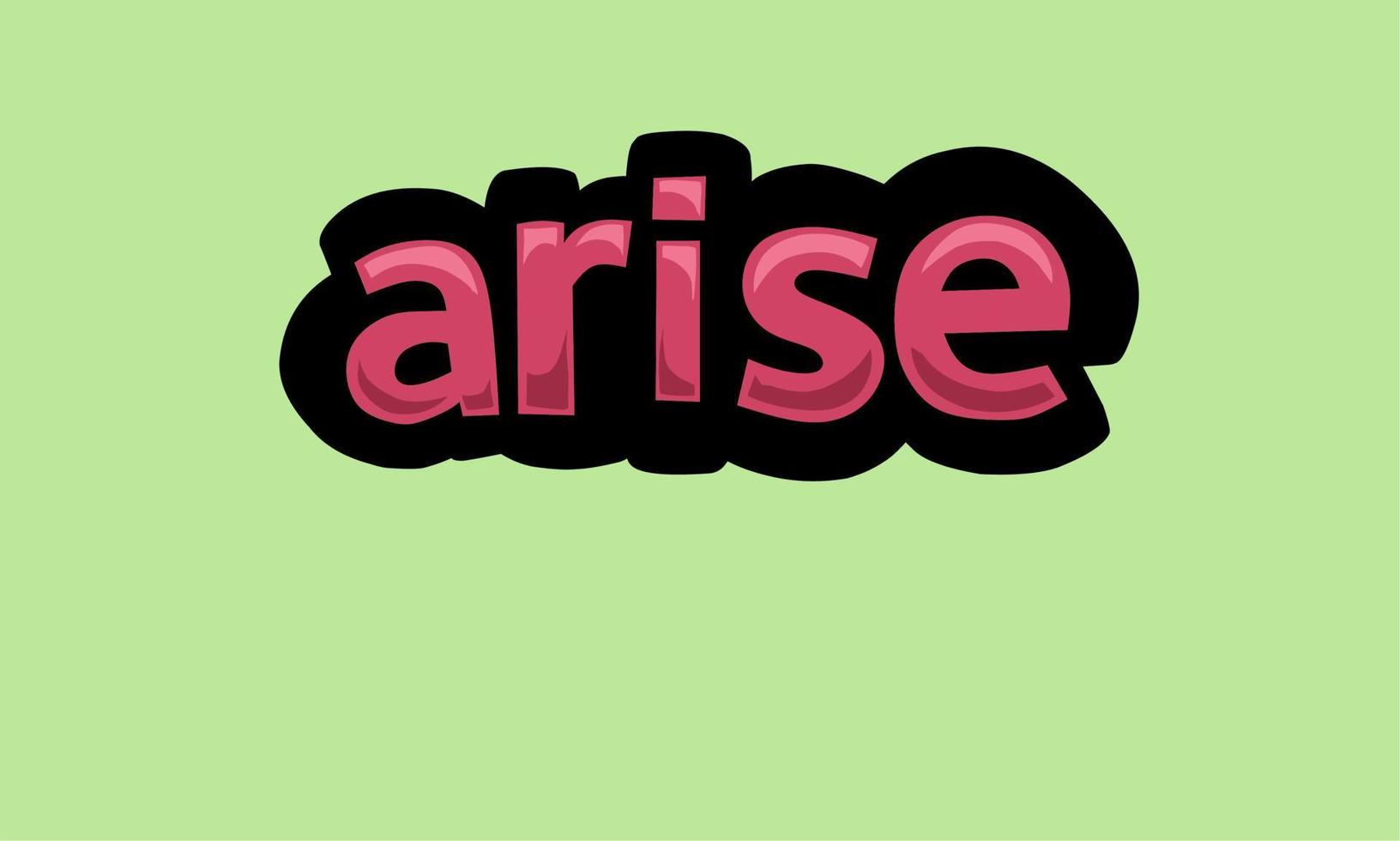 ARISE writing vector design on a green background