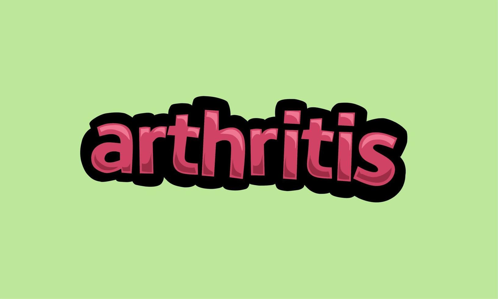 diseño vectorial de escritura de artritis en un fondo verde vector