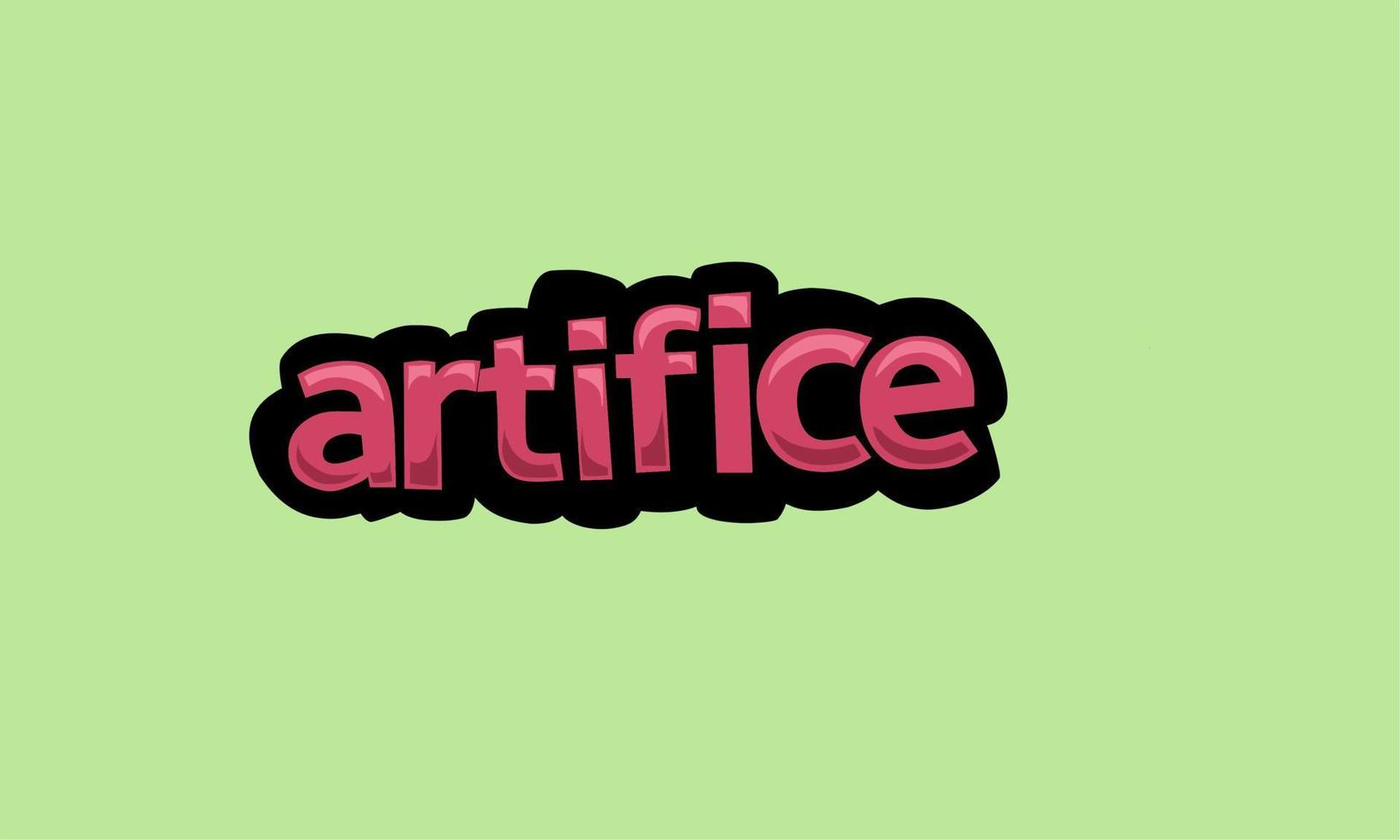 ARTIFICE writing vector design on a green background