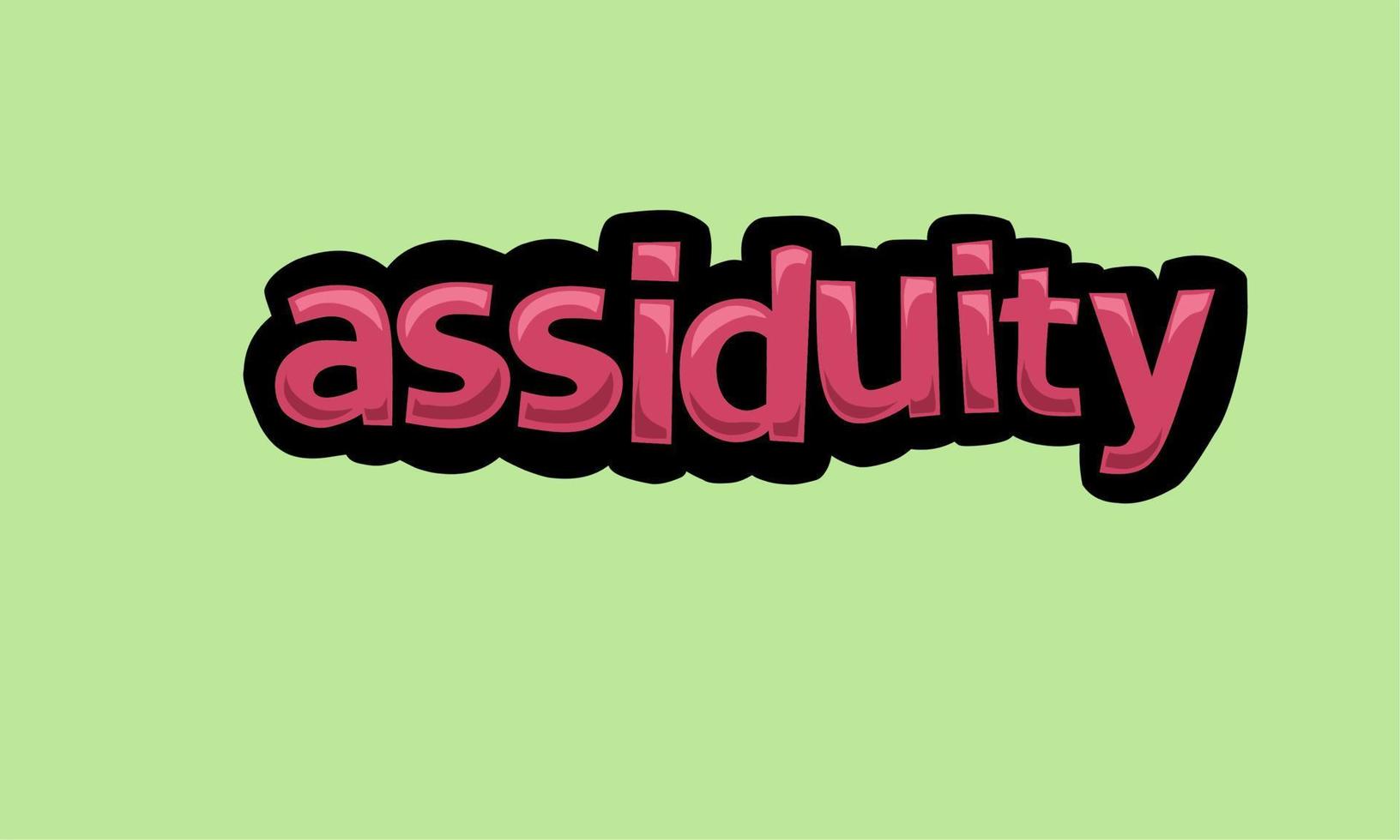 ASSIDUITY writing vector design on a green background