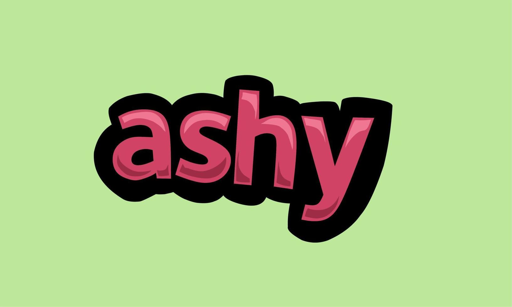 ASHY writing vector design on a green background