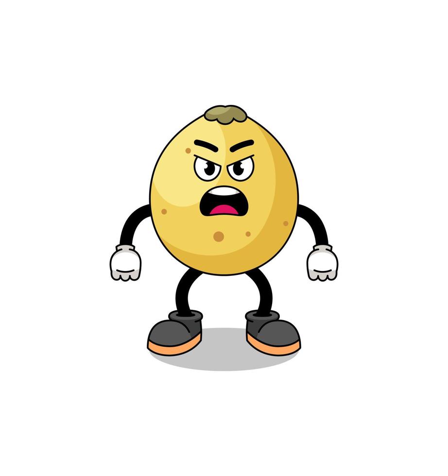 langsat cartoon illustration with angry expression vector