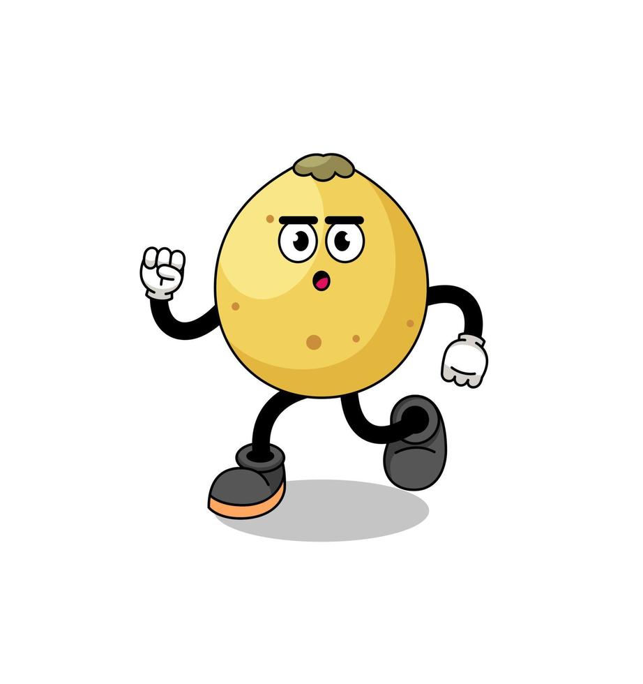 running langsat mascot illustration vector