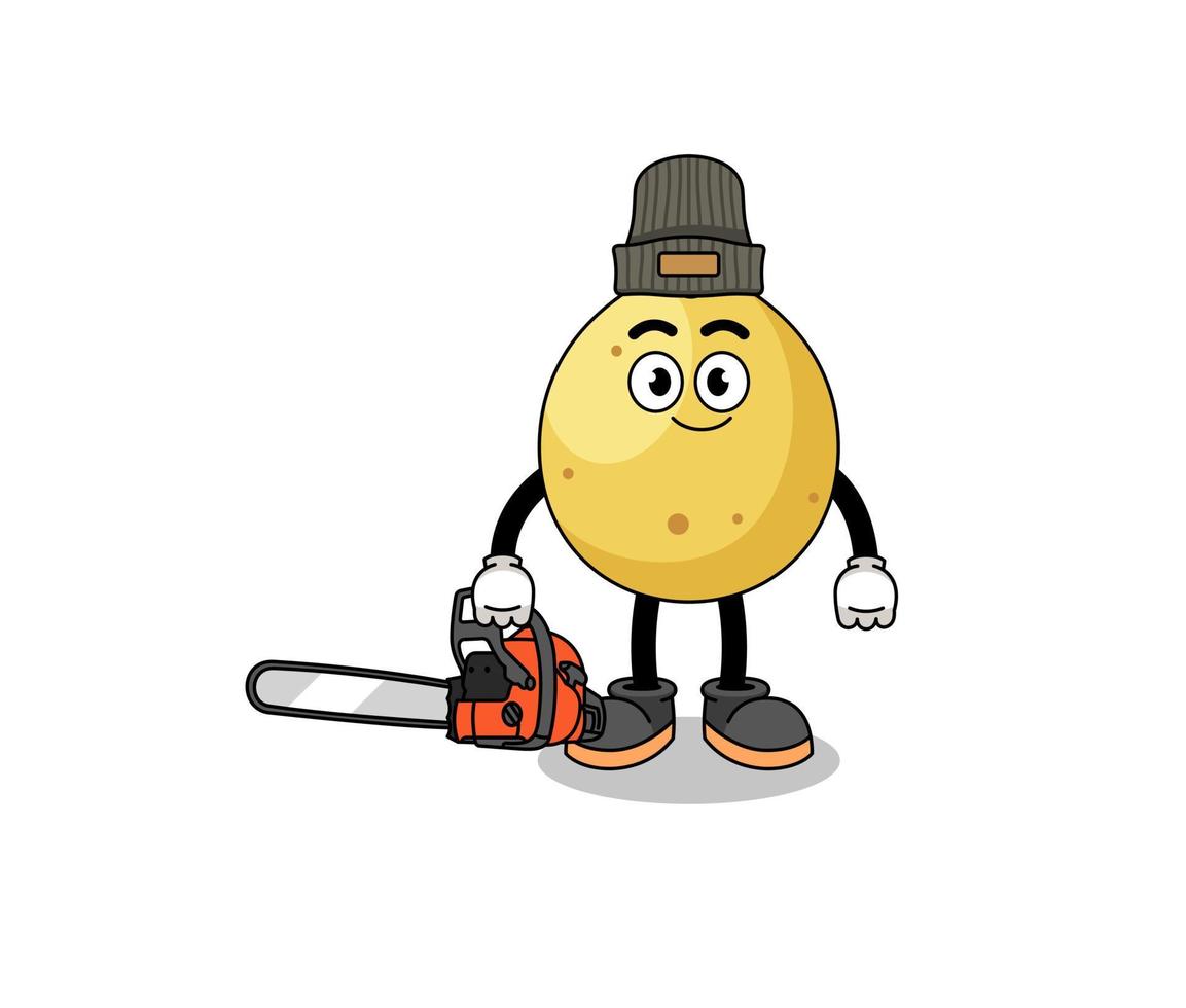 langsat illustration cartoon as a lumberjack vector