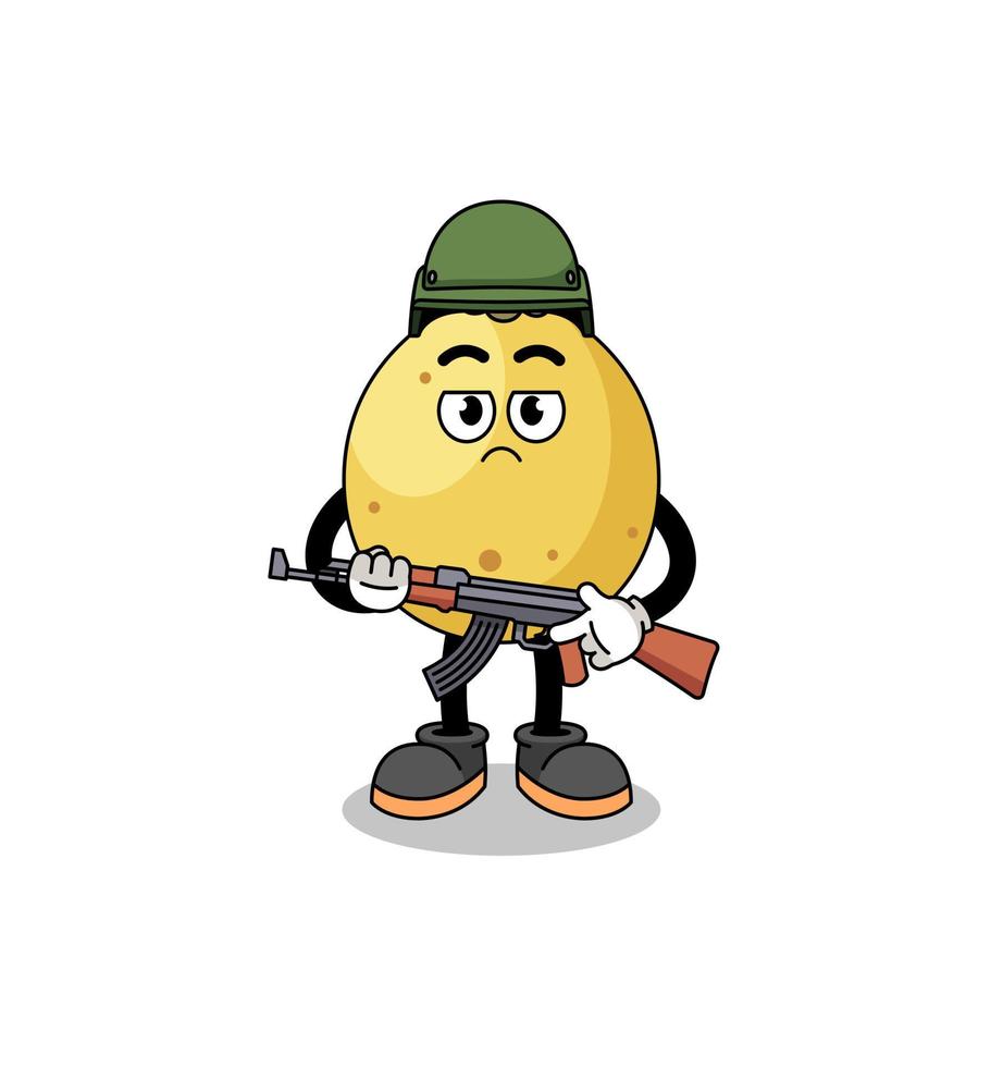 Cartoon of langsat soldier vector