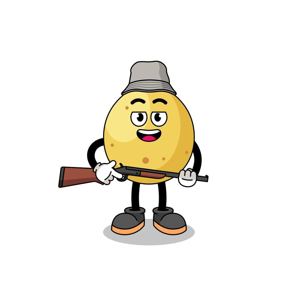 Cartoon Illustration of langsat hunter vector