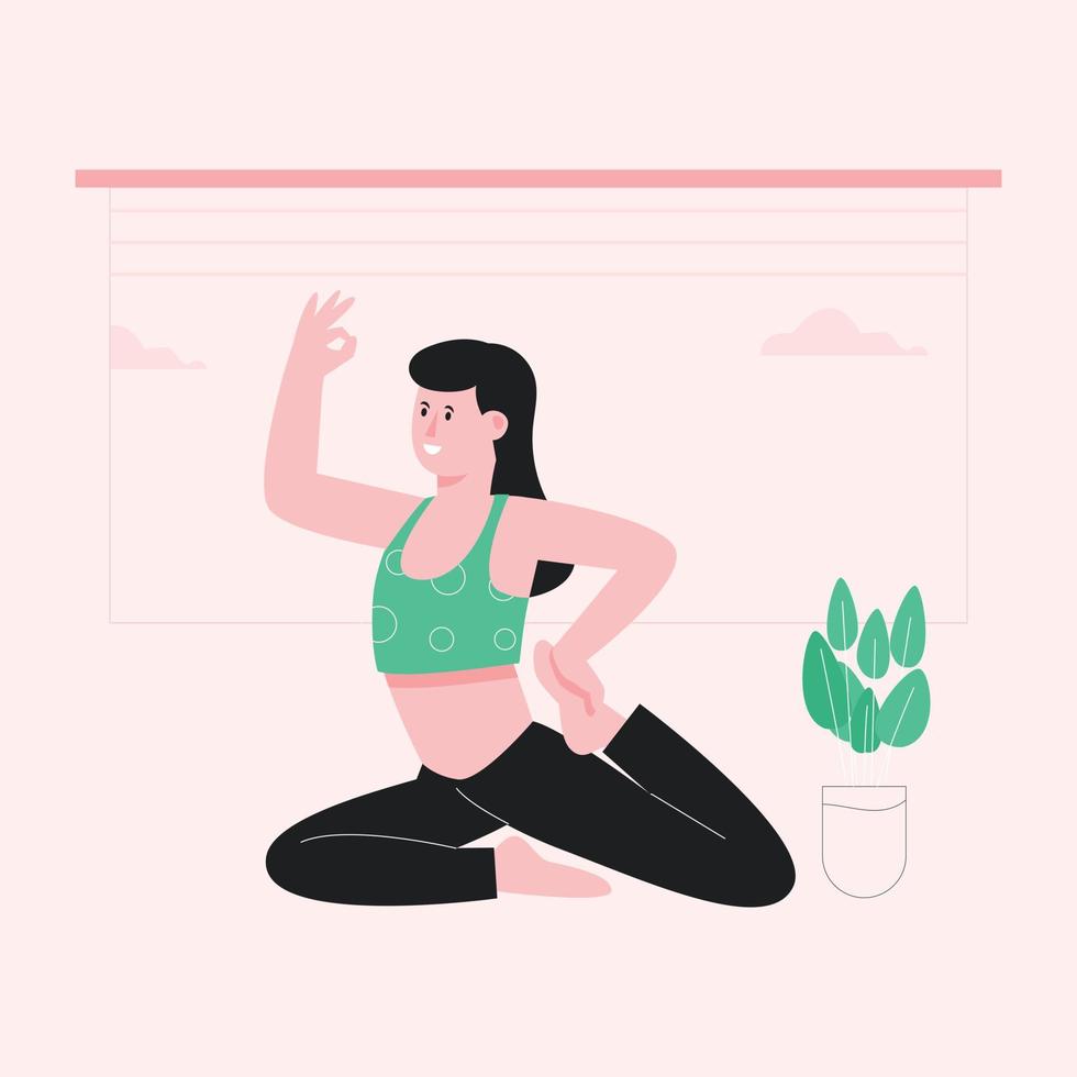 A flat illustration of meditation vector
