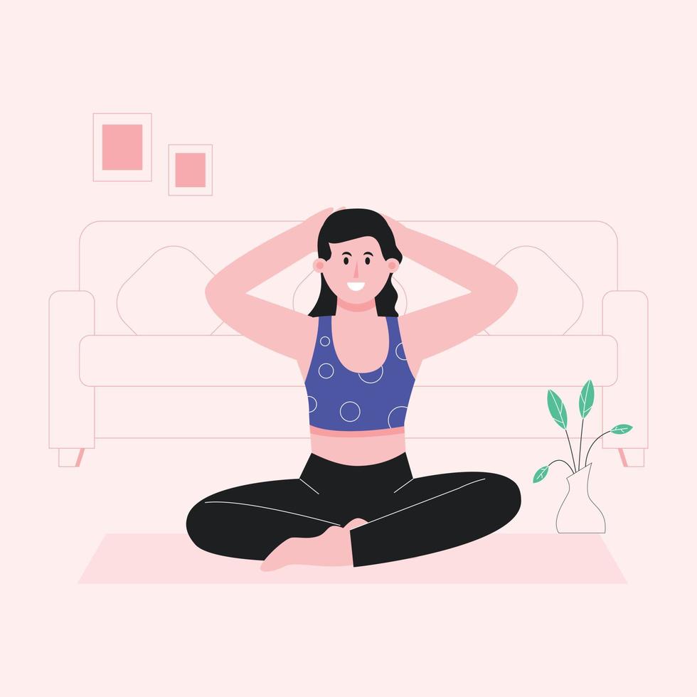 A flat illustration of meditation vector