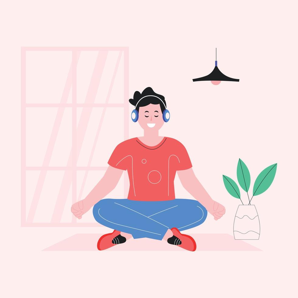 A flat illustration of meditation vector