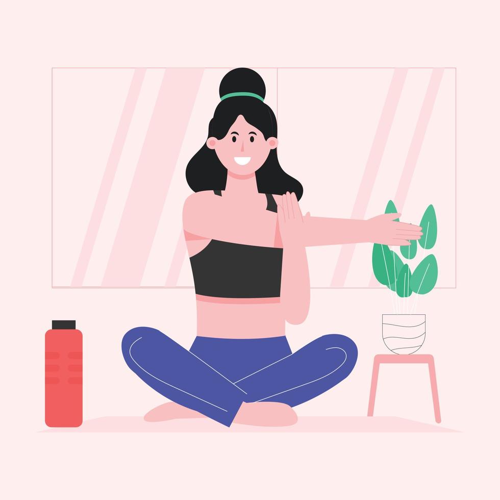 A flat illustration of meditation vector