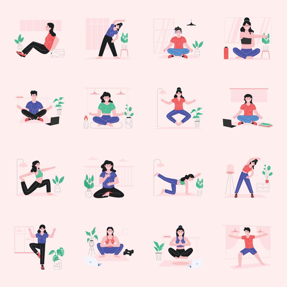 A flat illustration of meditation vector