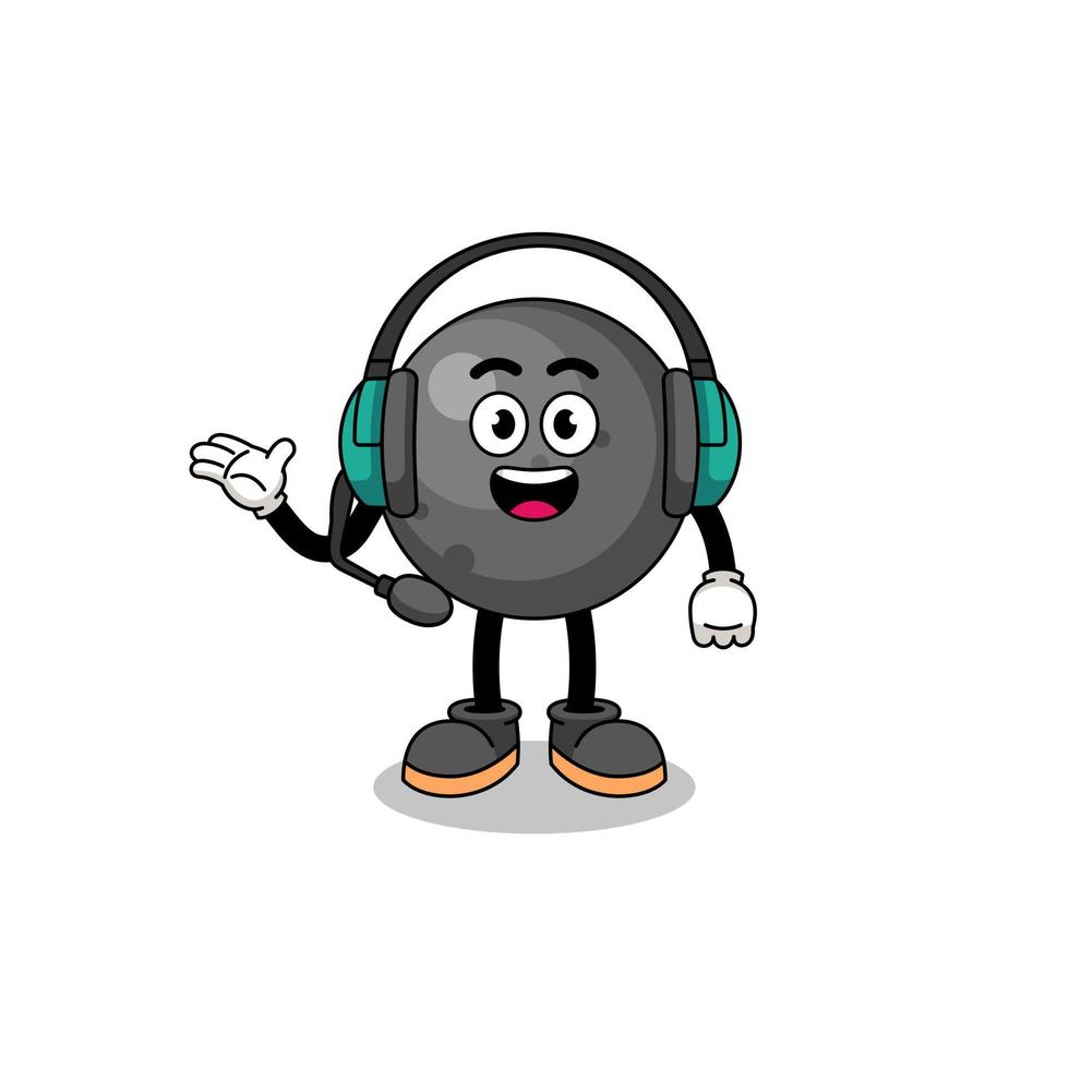 Mascot Illustration of cannon ball as a customer services vector