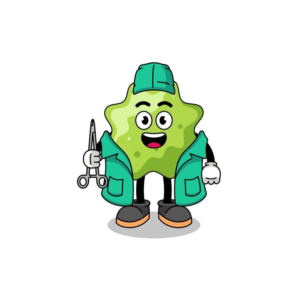 Illustration of splat mascot as a surgeon vector