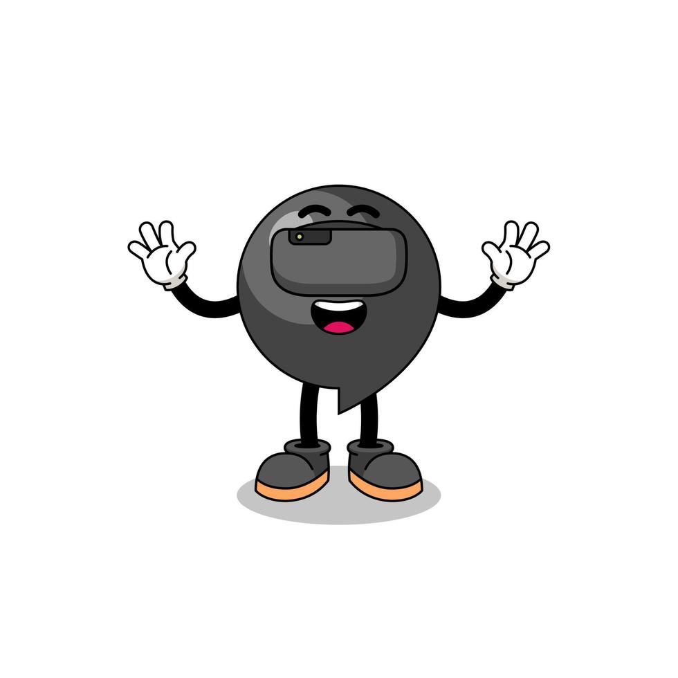 Illustration of comma symbol with a vr headset vector