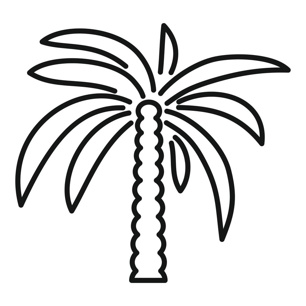 vector de contorno de icono de palma de naturaleza. árbol de coco