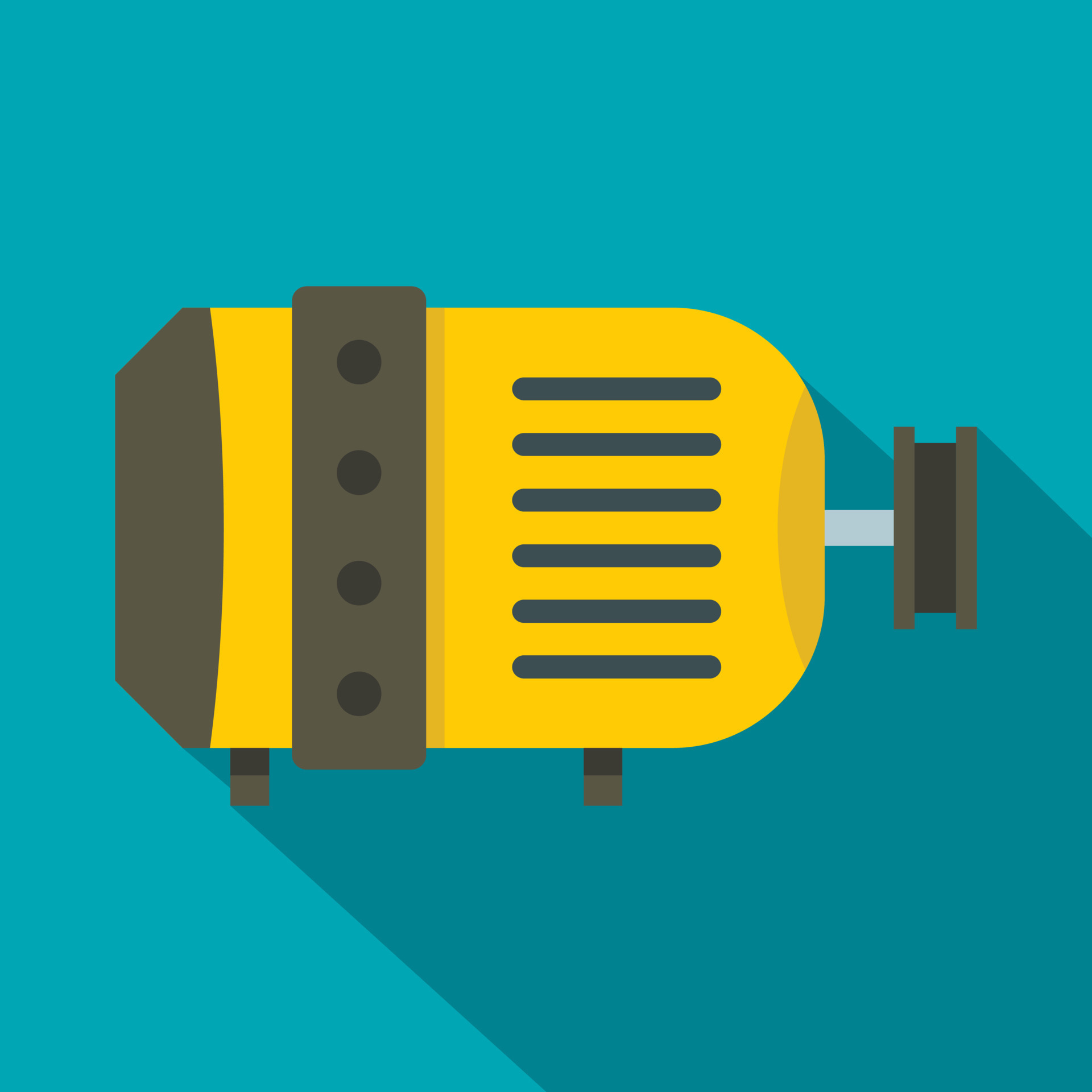 Electric motor icon, flat style 15014248 Vector Art at Vecteezy